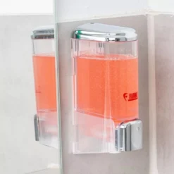 Fiamma Seifen- Oder Shampoospender -Campingbedarf Geschäft durchsichtiger dispenser fiamma spender chrome finish badutensilien sanitaer 1000 4 27075
