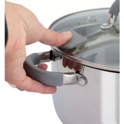 Camping-Kochtopf Eurotrail Gerona Mit Deckel, 1,5 Liter -Campingbedarf Geschäft edelstahl campingtopf 1 5 liter mit induktionsboden und glasdeckel eurotrail gerona silikon griffe 1000 2 22118