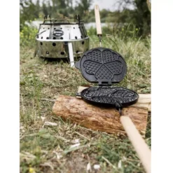 Petromax Wende-Waffeleisen Inklusive Haltegestell -Campingbedarf Geschäft einfache reinigung trennbare scharniere petromax wende waffeleisen gusseisen 1000 5 25982