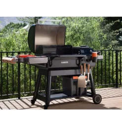 Pellet-Smoker Traeger Ironwood International + Pelletsensor -Campingbedarf Geschäft ez clean fett und aschebehaelter einfache reinigung smoker traeger ironwood international schwarzer pelletgrill 1000 10 24771