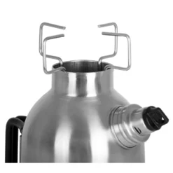 Petromax Edelstahl-Feuerkanne, 1,5 Liter -Campingbedarf Geschäft feuerkanne als wasserkocher oder campingkocher mit kochaufsatz petromax mit dampfpfeife 1000 5 26194