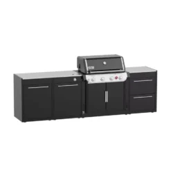 Weber Outdoorküche BBQ-Kitchen 331, 3 Modul Für Genesis E-435 -Campingbedarf Geschäft gas grillkueche weber kitchen 3er set genesis e 435 draussen grillen outdoor kueche schwarz seitenbrenner 4 edelstahlbrenner 1000 2 26517