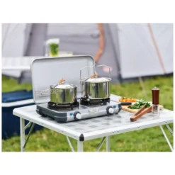 Campingkocher Campingaz Camping Kitchen 2 Grill & Go CV -Campingbedarf Geschäft gasbetriebener campingkocher campinggrill campingaz camping kitchen 2 grill and go cv 1000 15 24718