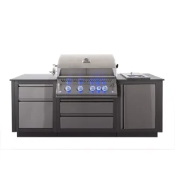 Outdoorküche Napoleon OASIS Compact 105 Mit BIG32-1 Und Einbau Sizzle Zone -Campingbedarf Geschäft napoleon einbau kueche sizzle zone seitenbrenner 3kw safety glow drehregler 1000 2 26115