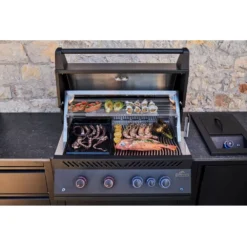 Outdoorküche Napoleon OASIS Compact 105 Mit BIG32-1 Und Einbau Sizzle Zone, Mattschwarz -Campingbedarf Geschäft napoleon einbaugrill oasis 105 outdoor kitchen mit innenraumbeleuchtung arbeitsplatte aus feinsteinzeug 1000 9 28162