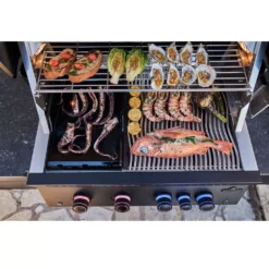 Outdoorküche Napoleon OASIS Compact 105 Mit BIG32-1 Und Einbau Sizzle Zone, Mattschwarz -Campingbedarf Geschäft oasis 105 outdoor kueche big32 zoll einbaugrill 700er serie mattschwarz mit warmhalterost 1000 8 28162