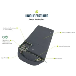 Deckenschlafsack Outwell Camper, Reissverschluss Rechts -Campingbedarf Geschäft outwell camper grey schlafsack materialangaben 1000 5 27921