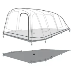 Zeltunterlage Outwell Footprint Lux Tennessee 6+2 Air -Campingbedarf Geschäft outwell footprint lux tennessee 6 plus 2 air skizze unterlage 2 27522