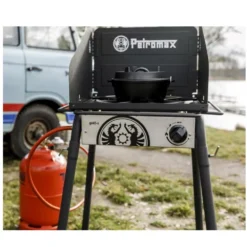 Petromax Gastisch GE45 Mit Einzelbrenner, 50 Mbar -Campingbedarf Geschäft propangas betriebener stahl gastisch petromax ge45s inklusive windschutz 1000 4 25961