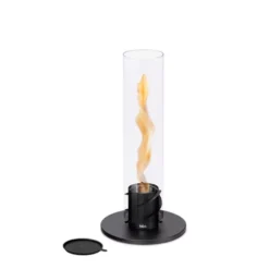 Höfats Spin 1500 Tischfeuer, Schwarz -Campingbedarf Geschäft spin1500 hoefats schwarzes tischfeuer mit loeschdeckel glaszylinder 1000 2 27215