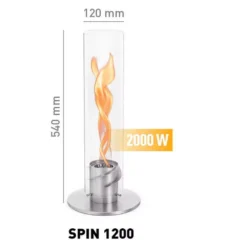 Höfats SPIN 1200 Tischfeuer, Grau -Campingbedarf Geschäft waerme ausstrahlung bis 2000w hoefats spin1200 bio burner eco ring ambiente 1000 2 25743