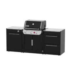 Weber Outdoorküche BBQ-Kitchen 231, 2er Set Für Genesis S-335 Mit Seitenkocher -Campingbedarf Geschäft weber genesis e335 gasgrill outdoor kueche grillkueche gaskochertuermodul 2 ladenmodul gasflasche grillzubehoer verstauen 3 26572