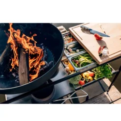 Fire Kitchen Höfats 5-teiliges Edelstahlbehälter-Set -Campingbedarf Geschäft zutaten griffbereit haben edelstahl behaelter set hoefats fire kitchen zubehoer fuenfteilig 1000 4 26342